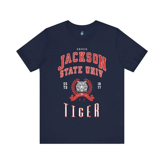 Proud Jackson State Univ Tiger Men's Red Jersey Short Sleeve Tee Printify