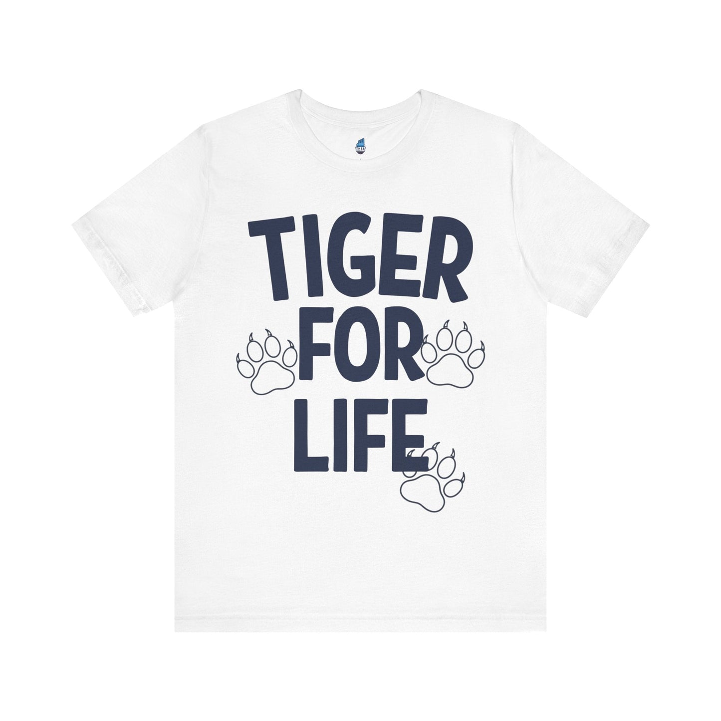 Tiger For Life Paws Men's Navy Jersey Short Sleeve Tee Printify