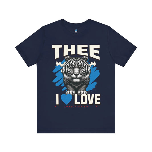 #TheeILove Jackson State U Tigerhead Men's Baby Blue Jersey Short Sleeve Tee Printify