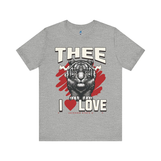 #TheeILove Jackson State U Tigerhead Men's Red Jersey Short Sleeve Tee Printify