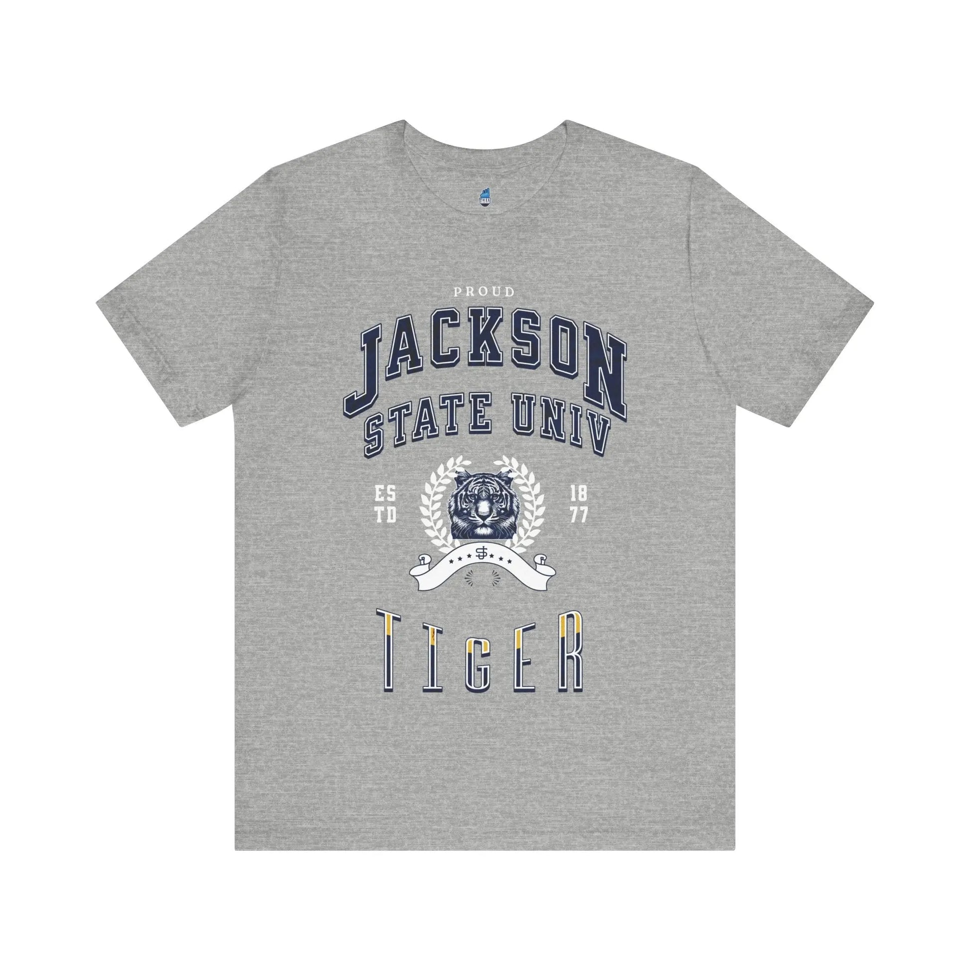 Proud Jackson State Univ Tiger Men's White Jersey Short Sleeve Tee Printify