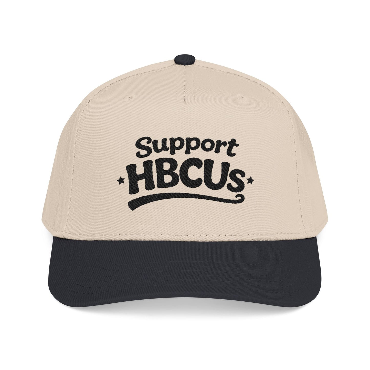 Support HBCUs Black Embroidered Bill Cap Printify
