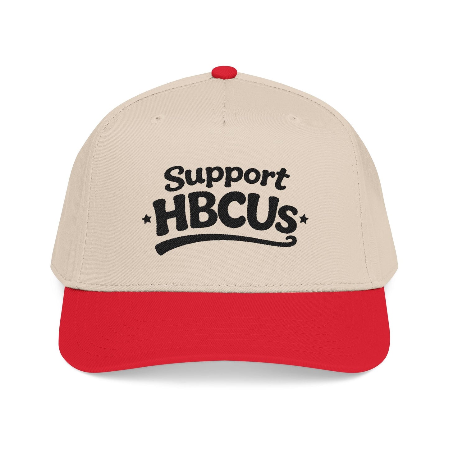 Support HBCUs Black Embroidered Bill Cap Printify
