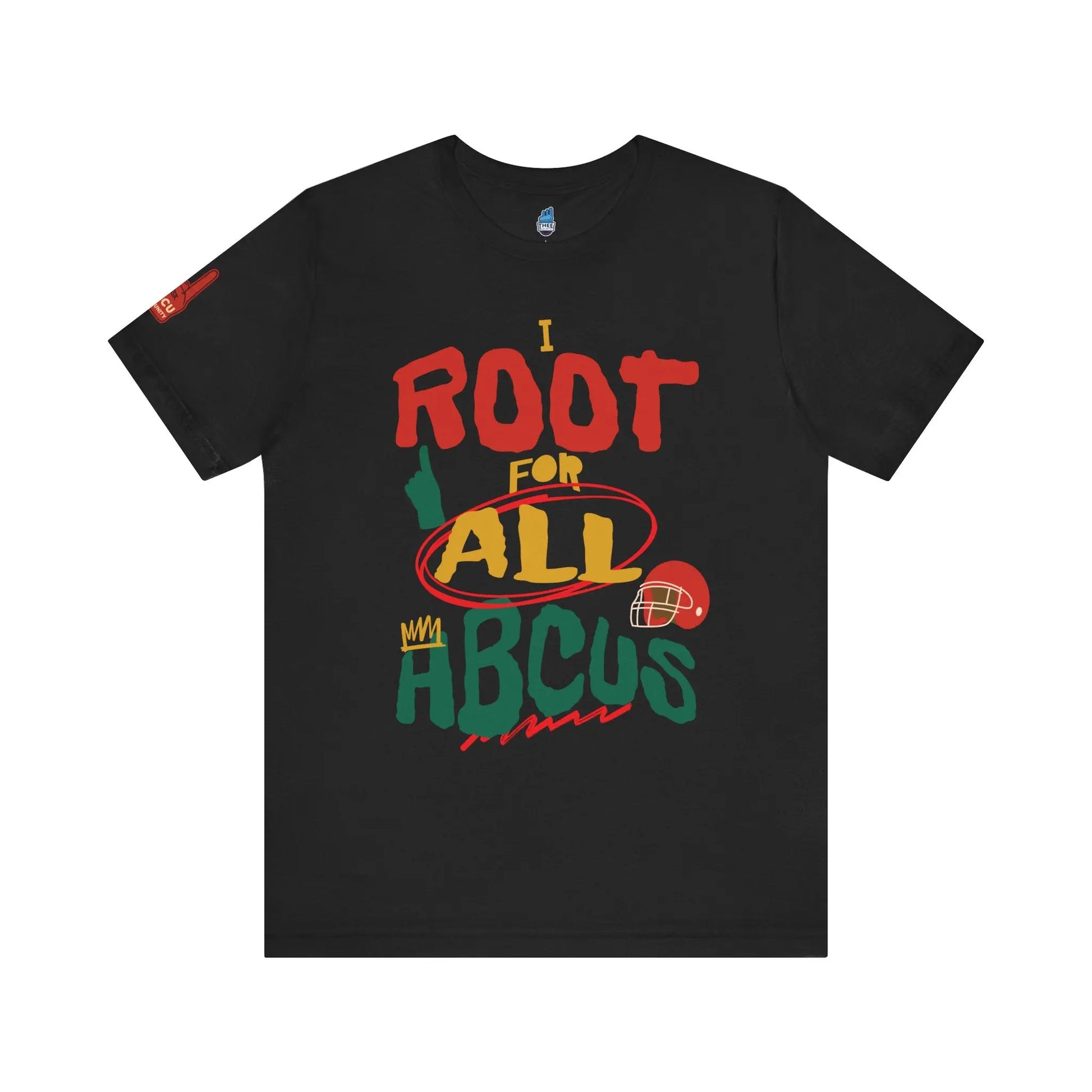 I Root for All HBCUs Black Jersey Short Sleeve Tee Printify