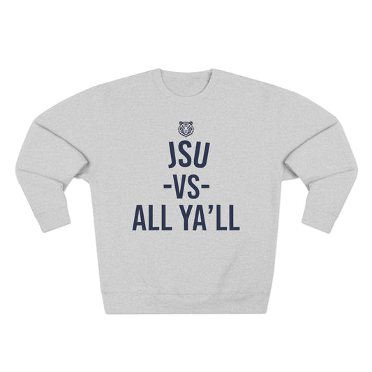 JSU vs All Ya'll Tiger Logo Crewneck Sweatshirt Printify