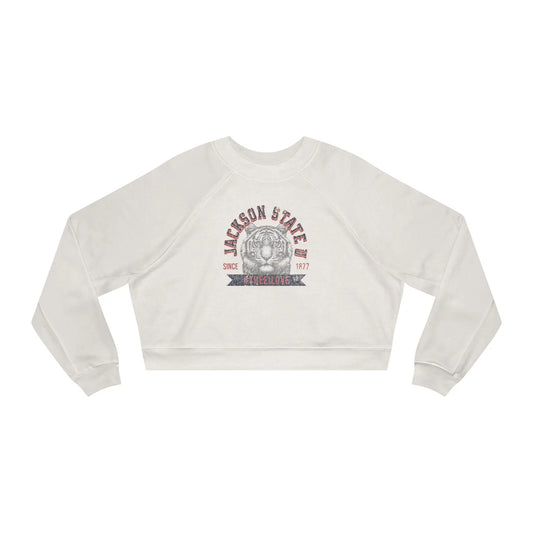 Jackson State Univ #TheeILove Women's Navy Cropped Fleece Pullover Printify