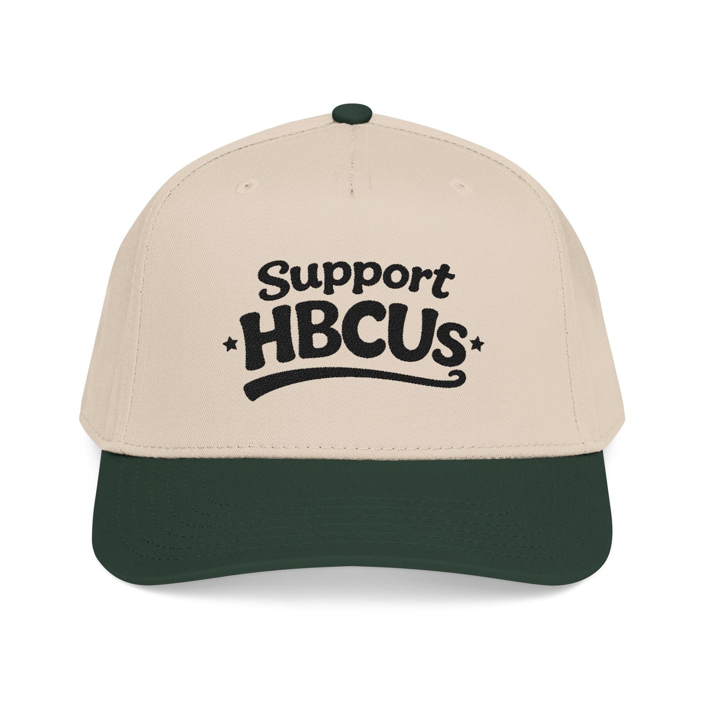 Support HBCUs Black Embroidered Bill Cap Printify