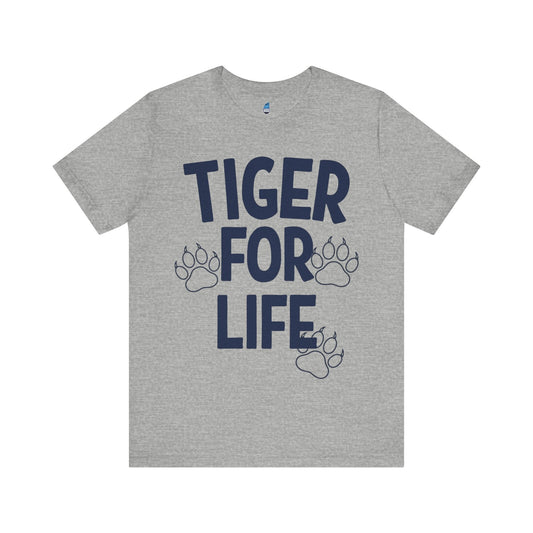 Tiger For Life Paws Men's Navy Jersey Short Sleeve Tee Printify