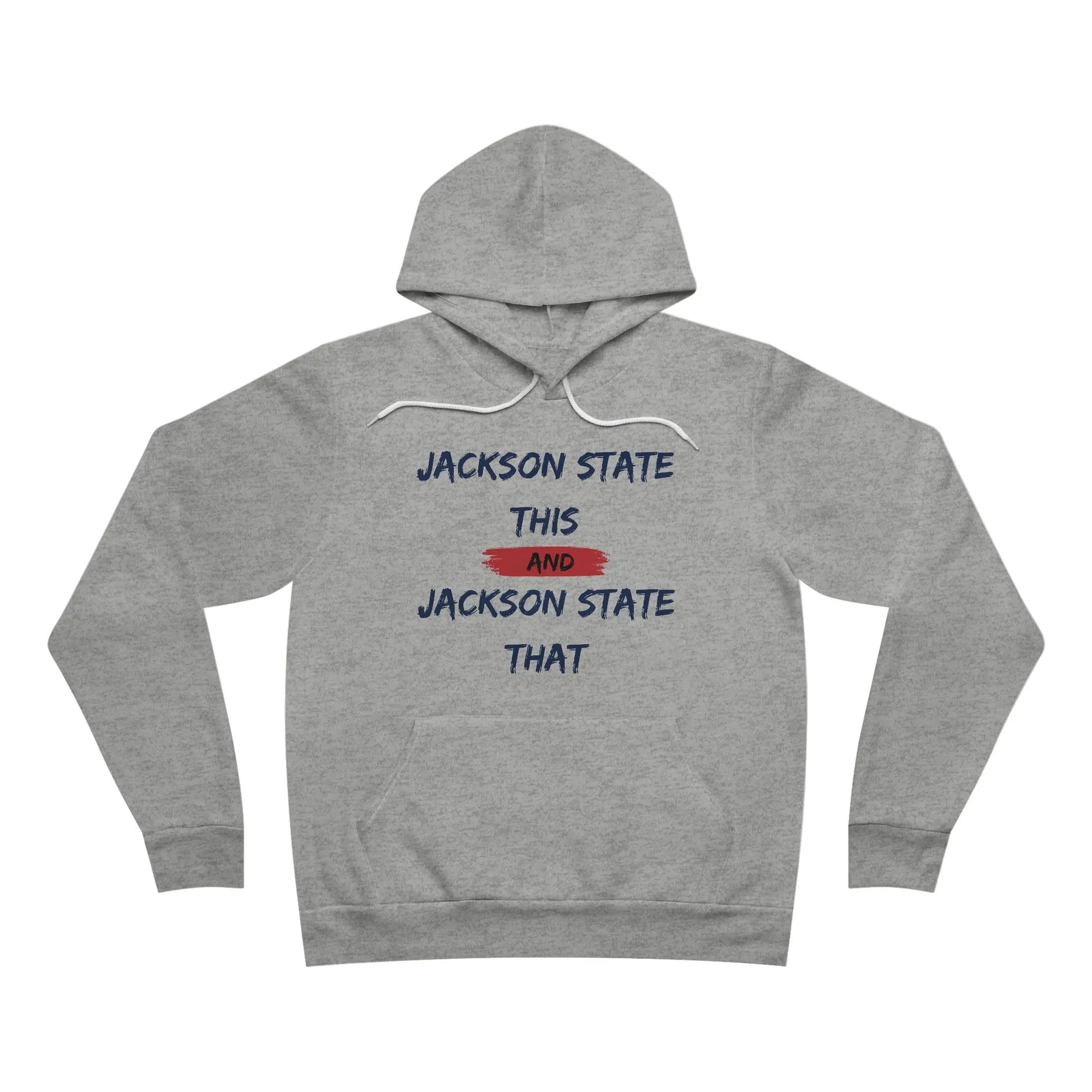 Jackson State This, Jackson State That Men's Block Red Fleece Pullover Hoodie Printify