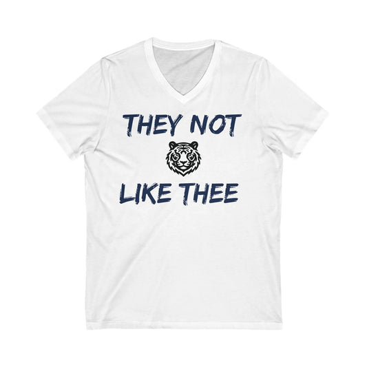 They Not Like Thee Tiger Navy Men's Jersey Short Sleeve V-Neck Tee Printify