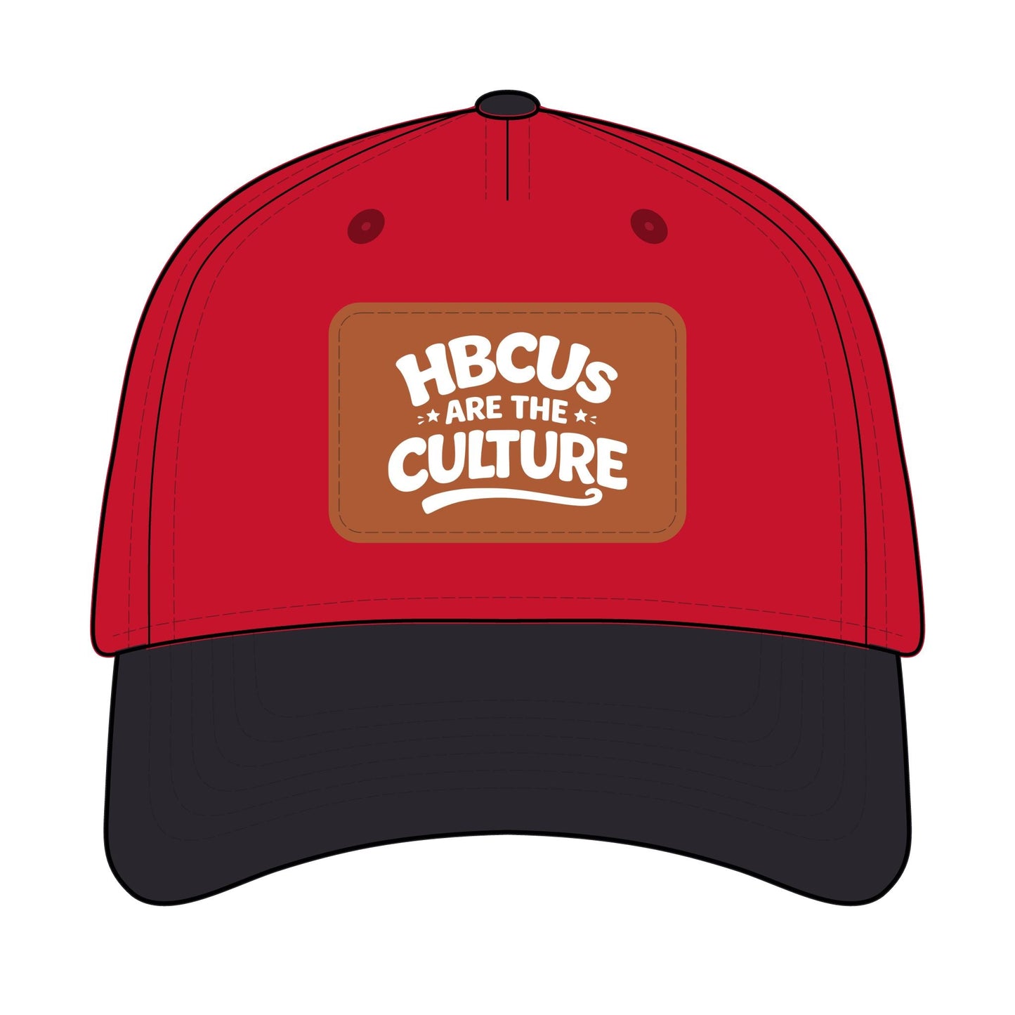 HBCUs are the Culture Embroidered Leather Patch Hat White - Mid Profile Baseball Cap with Leather Patch Printify