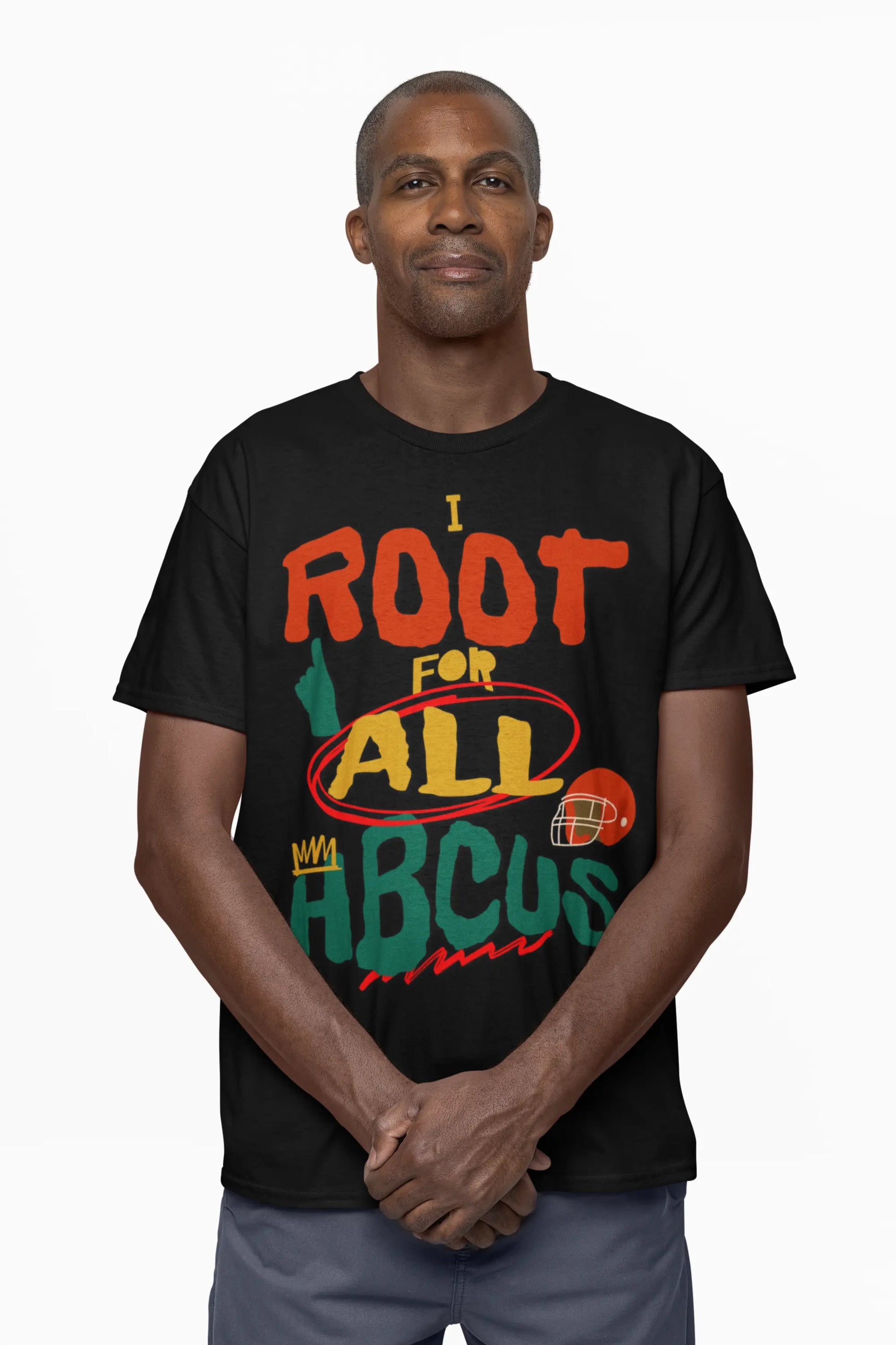 I Root for All HBCUs Black Jersey Short Sleeve Tee Printify