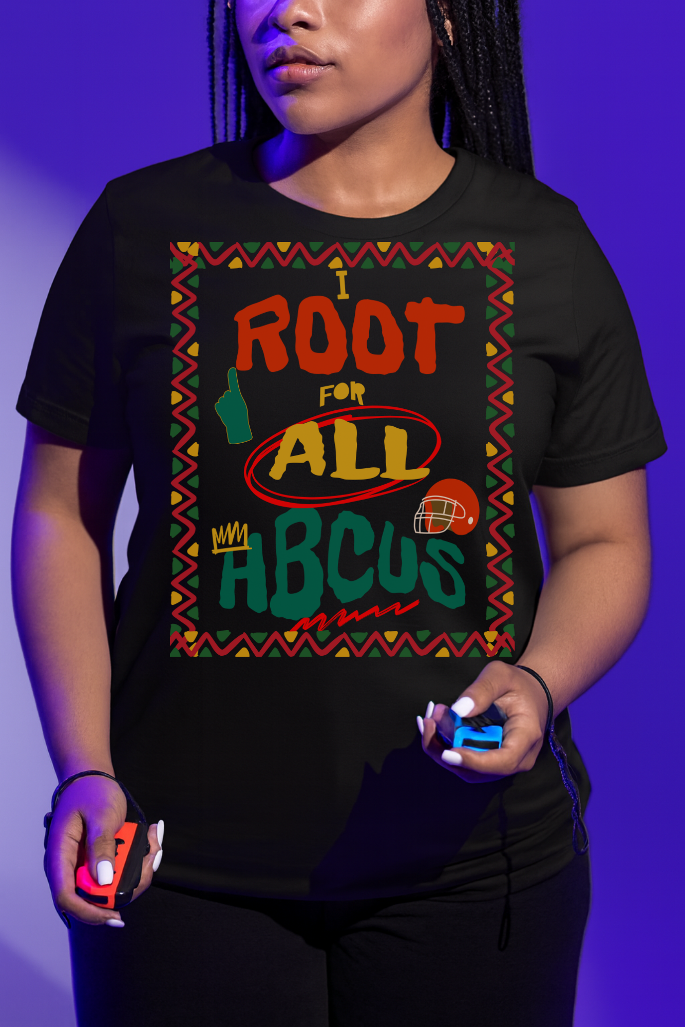 I Root for All HBCUs Print Black Jersey Short Sleeve Tee - Thee Shirts
