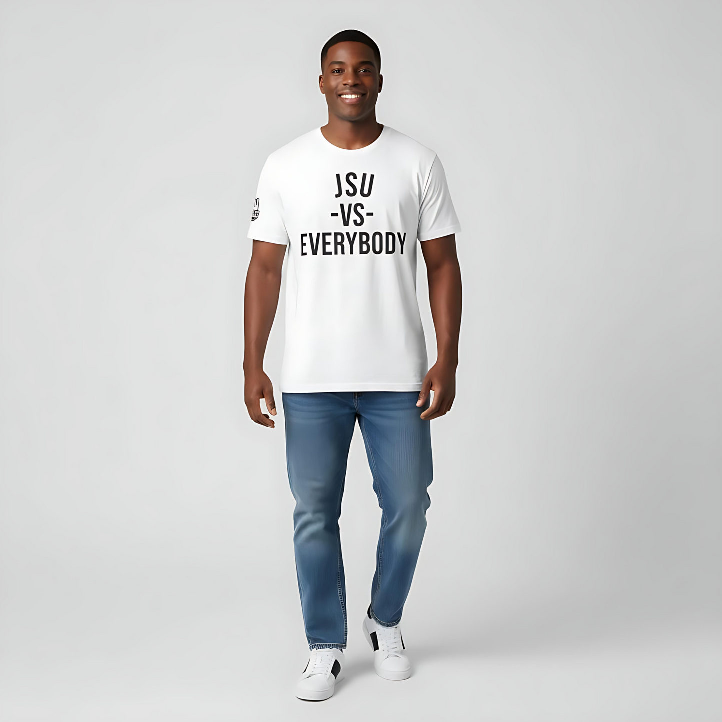 JSU vs Everybody Font Jersey Short Sleeve Tee Printify