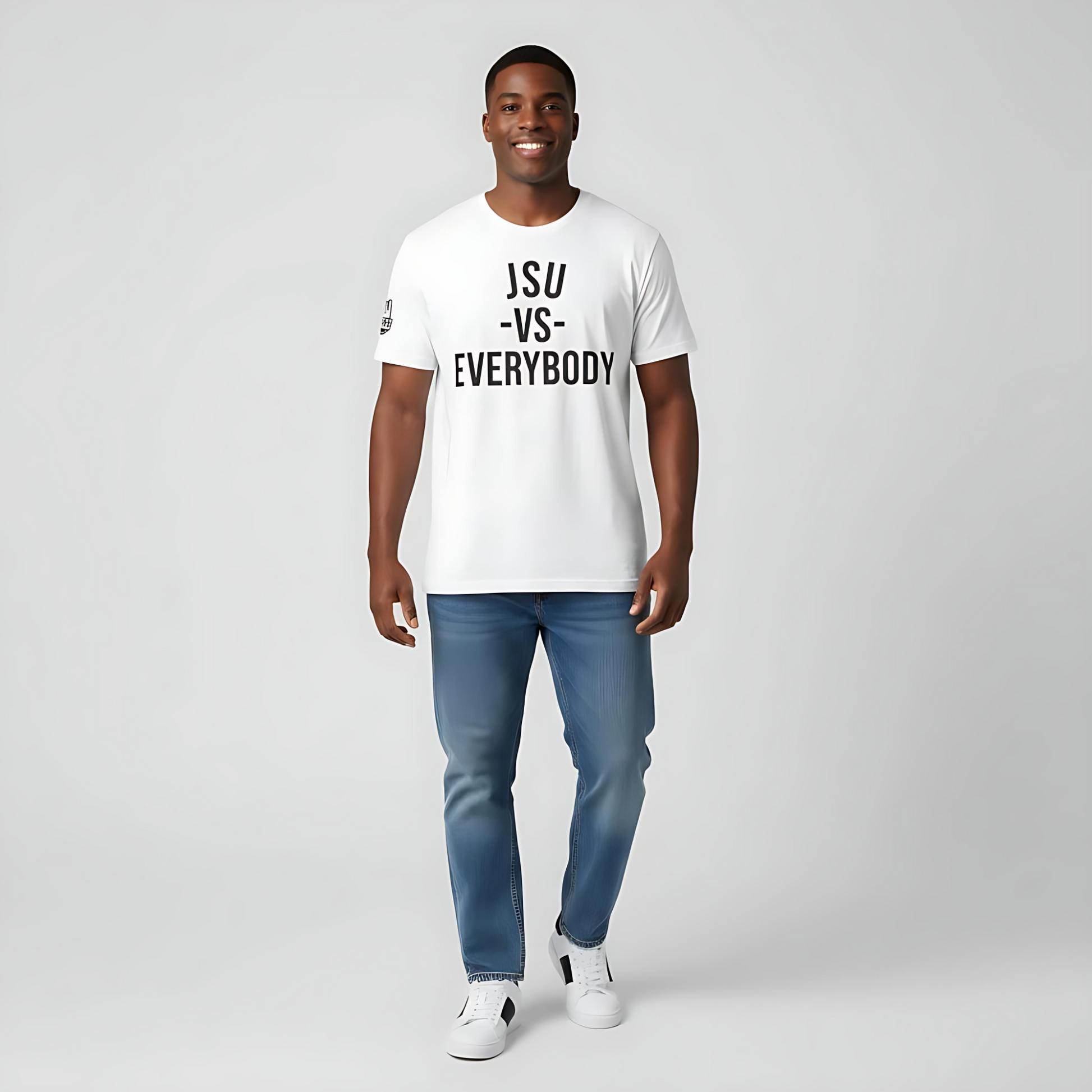 JSU vs Everybody Font Jersey Short Sleeve Tee Printify