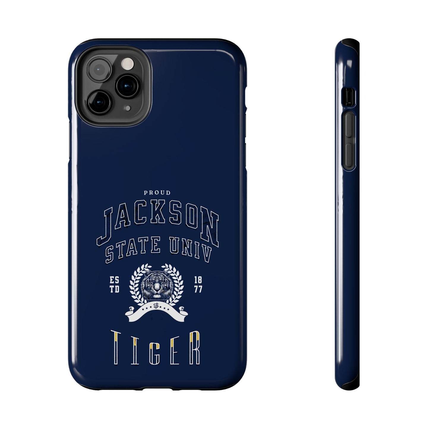 Proud Jackson State Univ Tiger White - Navy Case Printify