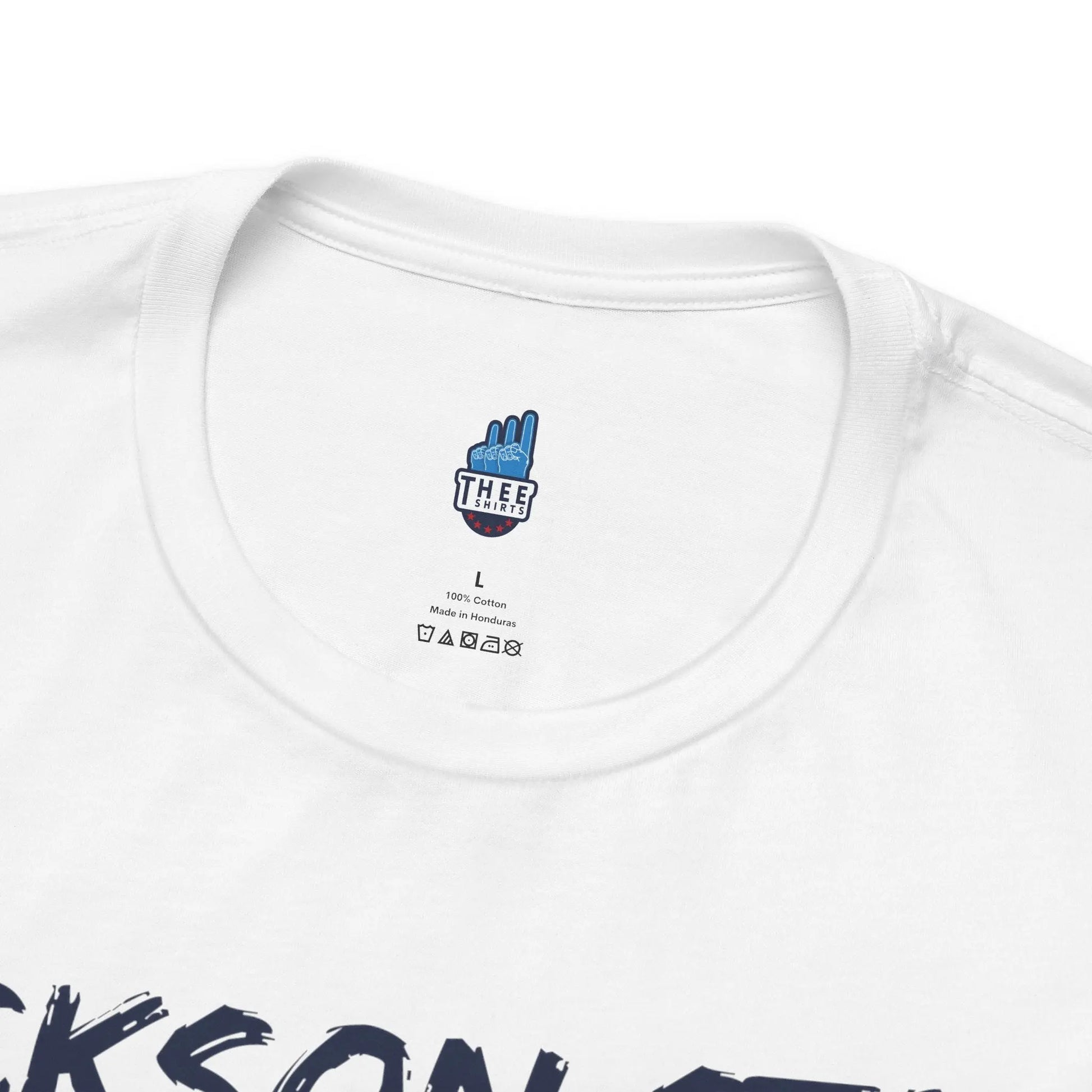 Jackson State This, Jackson State That Navy Baby Blue Block Men's Jersey Short Sleeve Tee Printify