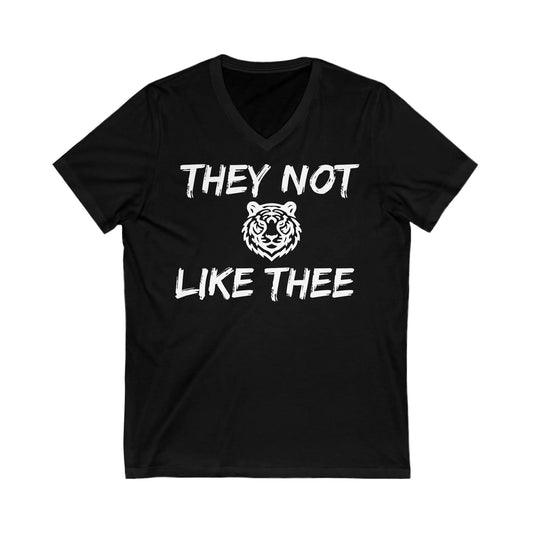 They Not Like Thee Tiger White Men's Jersey Short Sleeve V-Neck Tee Printify