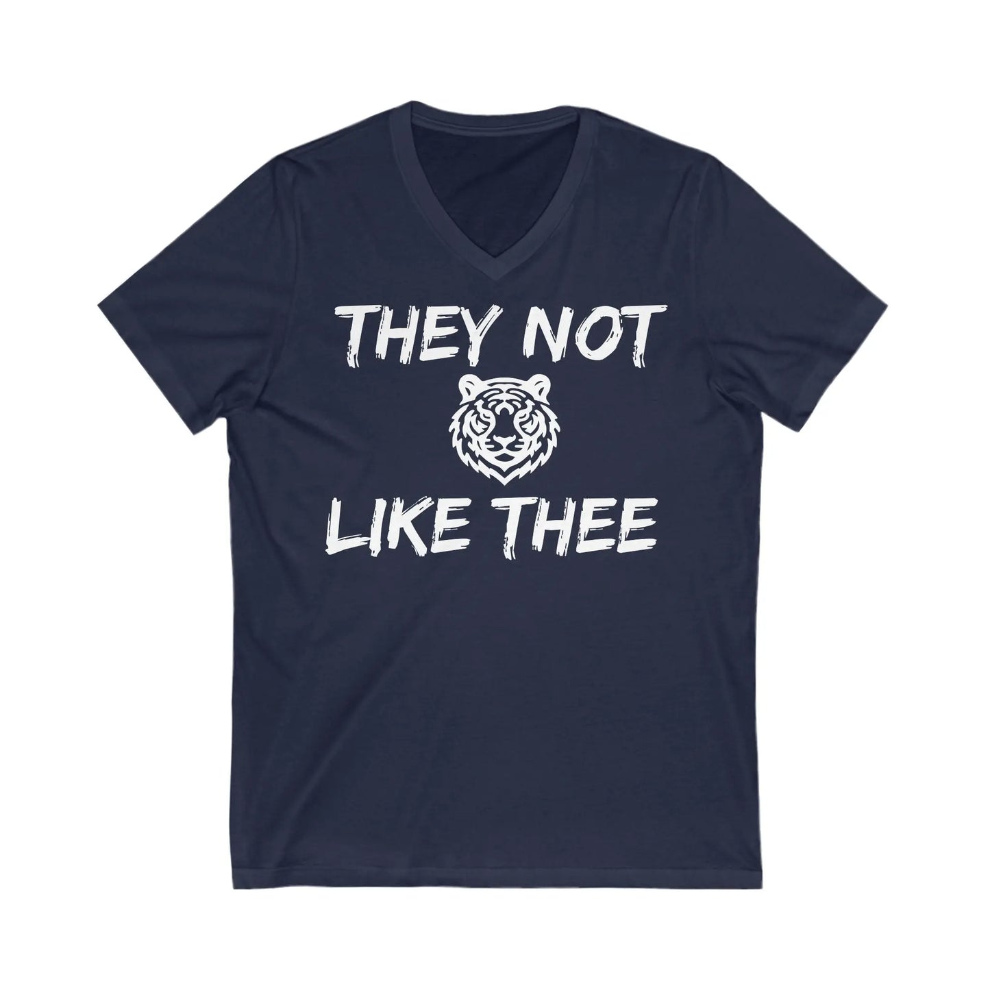 They Not Like Thee Tiger White Men's Jersey Short Sleeve V-Neck Tee Printify