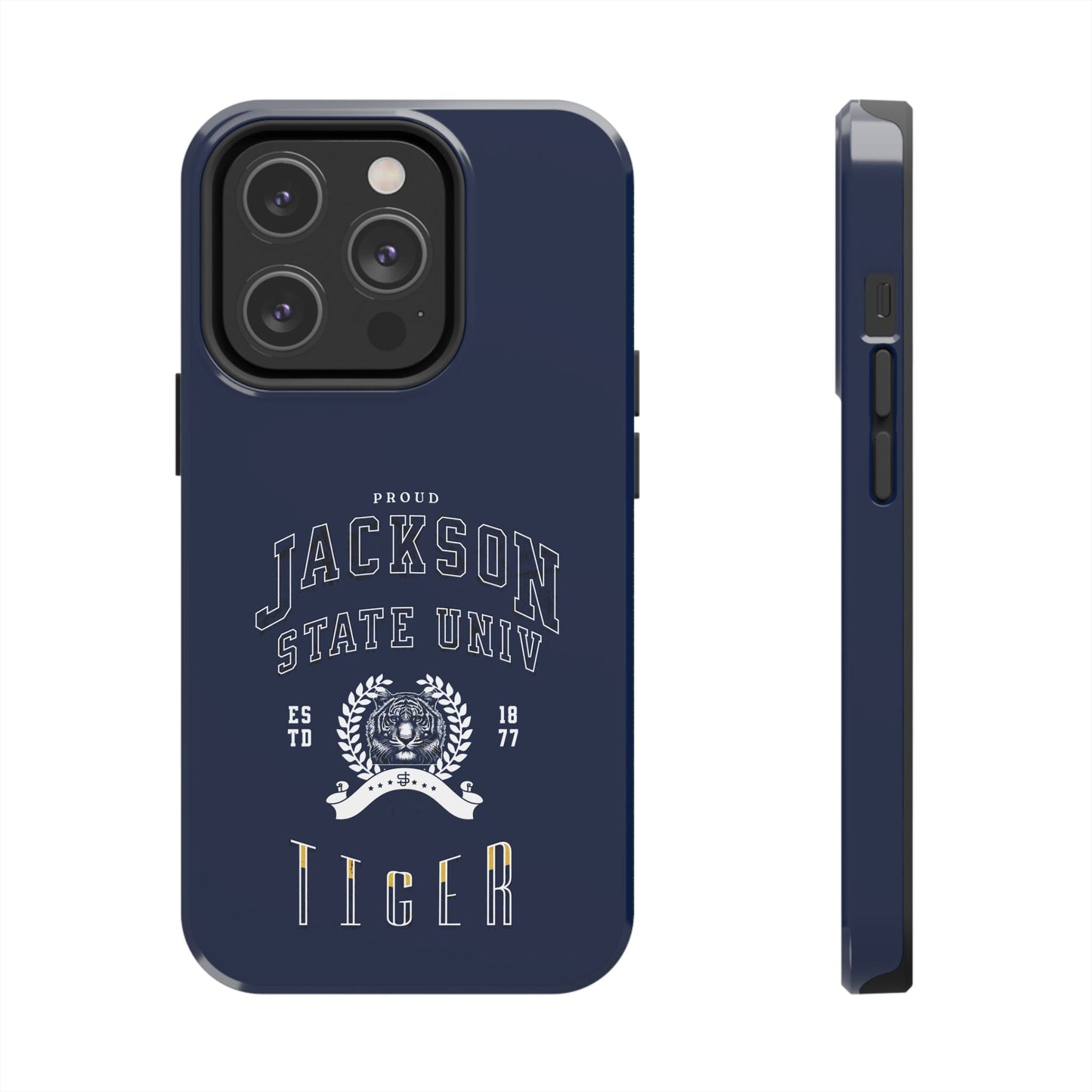 Proud Jackson State Univ Tiger White - Navy Case Printify