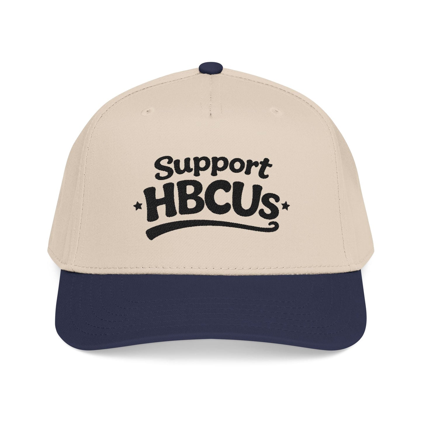 Support HBCUs Black Embroidered Bill Cap Printify