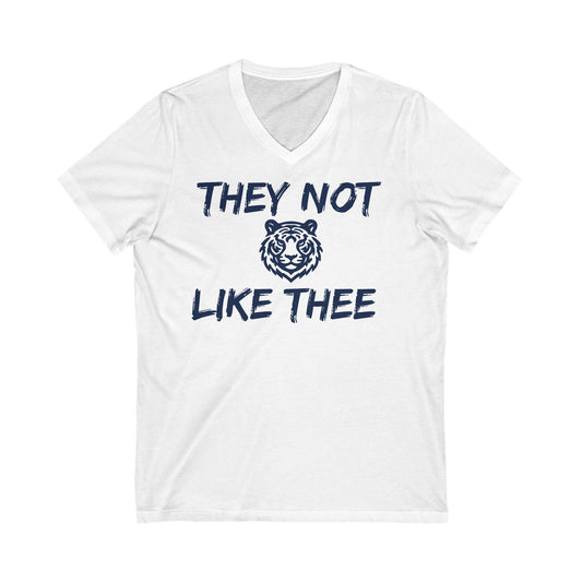 They Not Like Thee Tiger Navy Men's Jersey Short Sleeve V-Neck Tee Printify