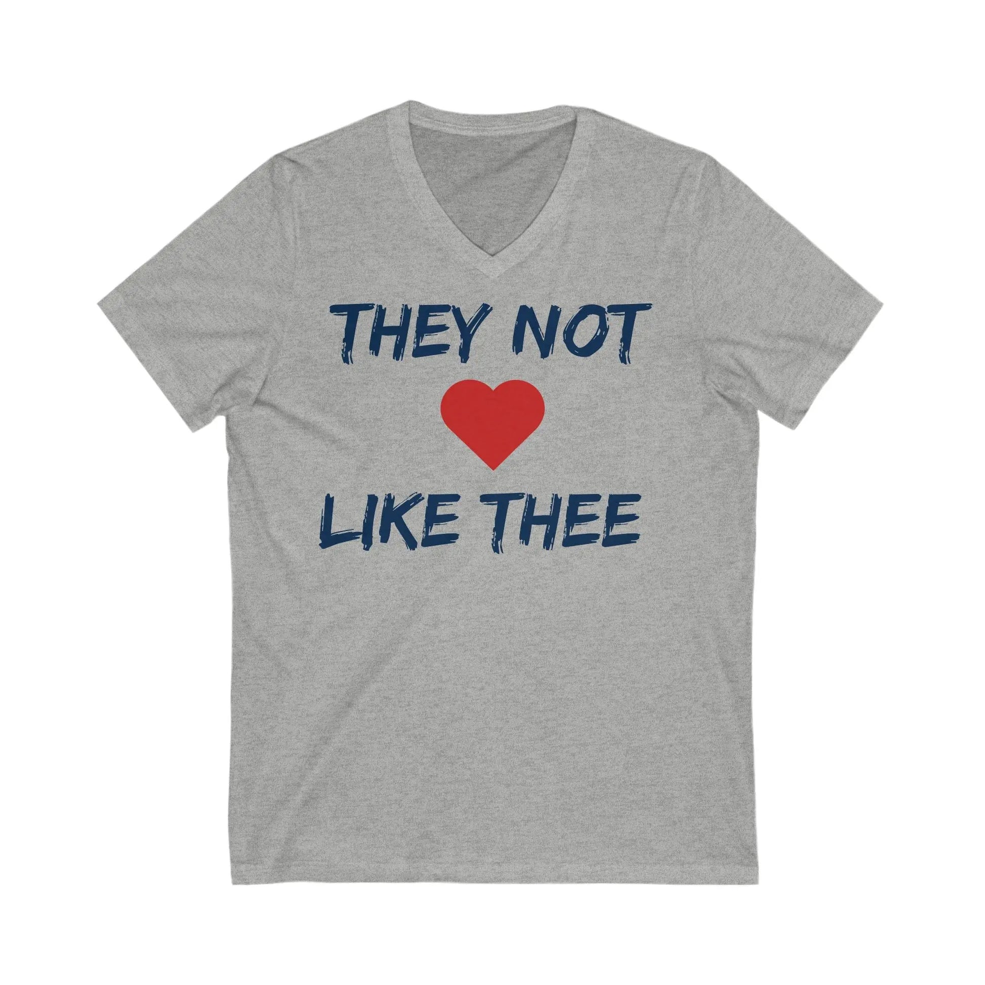 They Not Like Thee Navy Men's Jersey Short Sleeve V-Neck Tee Printify