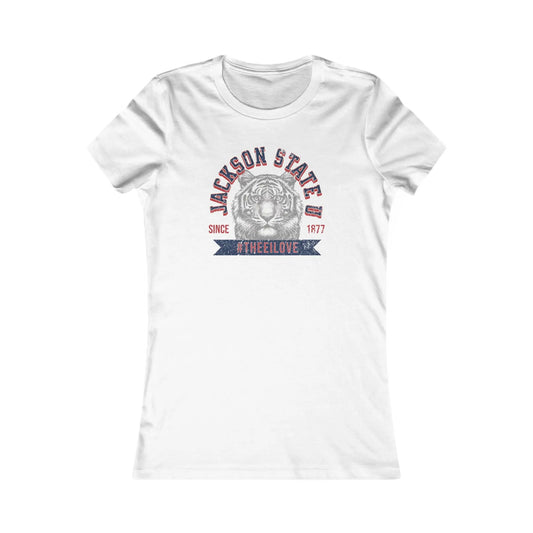Jackson State Univ #TheeILove Women's Red Favorite Tee Printify