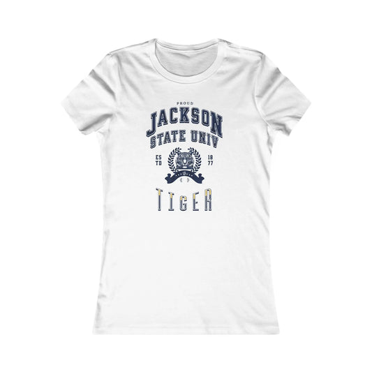 Proud Jackson State Univ Tiger Women's Navy Favorite Tee Printify