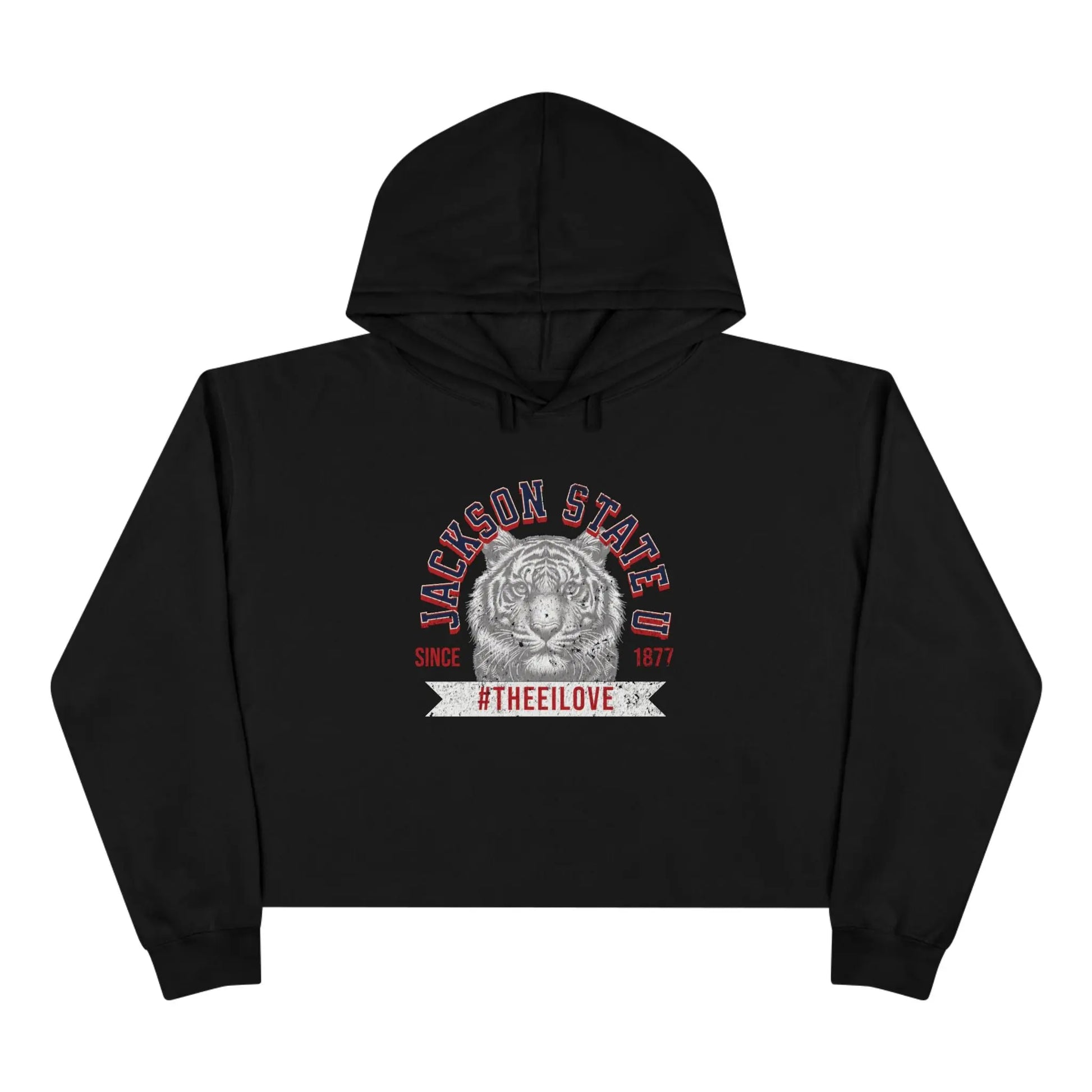 Jackson State Univ #TheeILove Women's White Crop Hoodie Printify