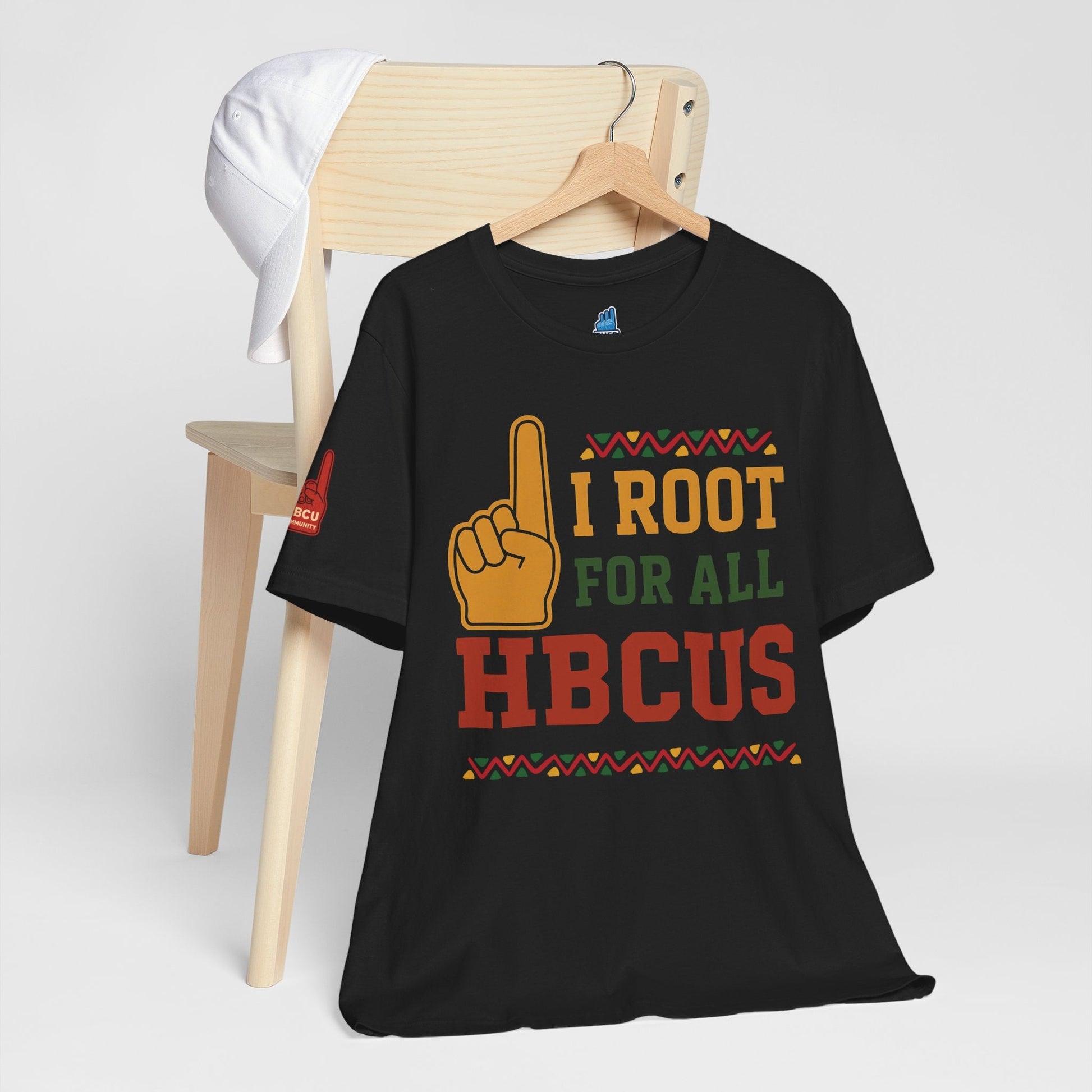 I Root for All HBCUS Foam Hand Print Jersey Short Sleeve Tee Printify