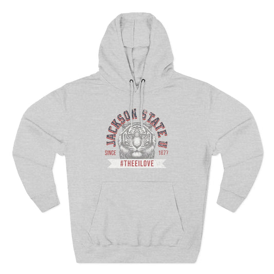 Jackson State Univ #TheeILove Women's White Premium Pullover Hoodie Printify