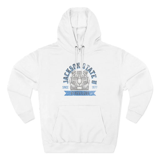 Jackson State Univ Thee I Love Women's Baby Blue Premium Pullover Hoodie Printify