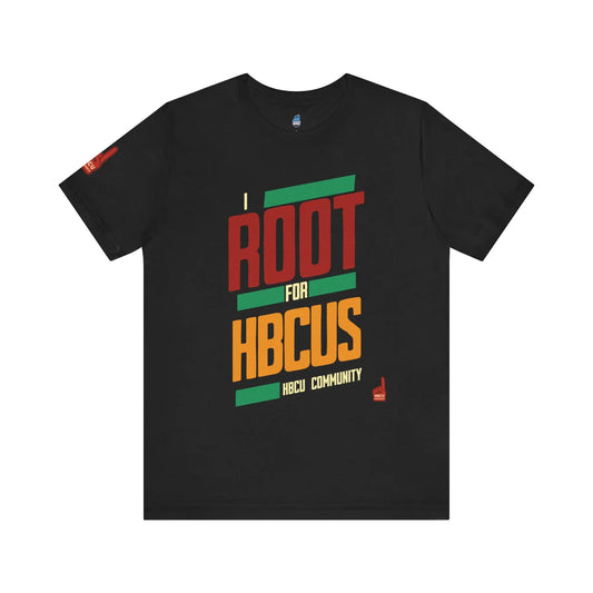I Root For HBCUs Pride Colors Black Jersey Short Sleeve Tee Printify