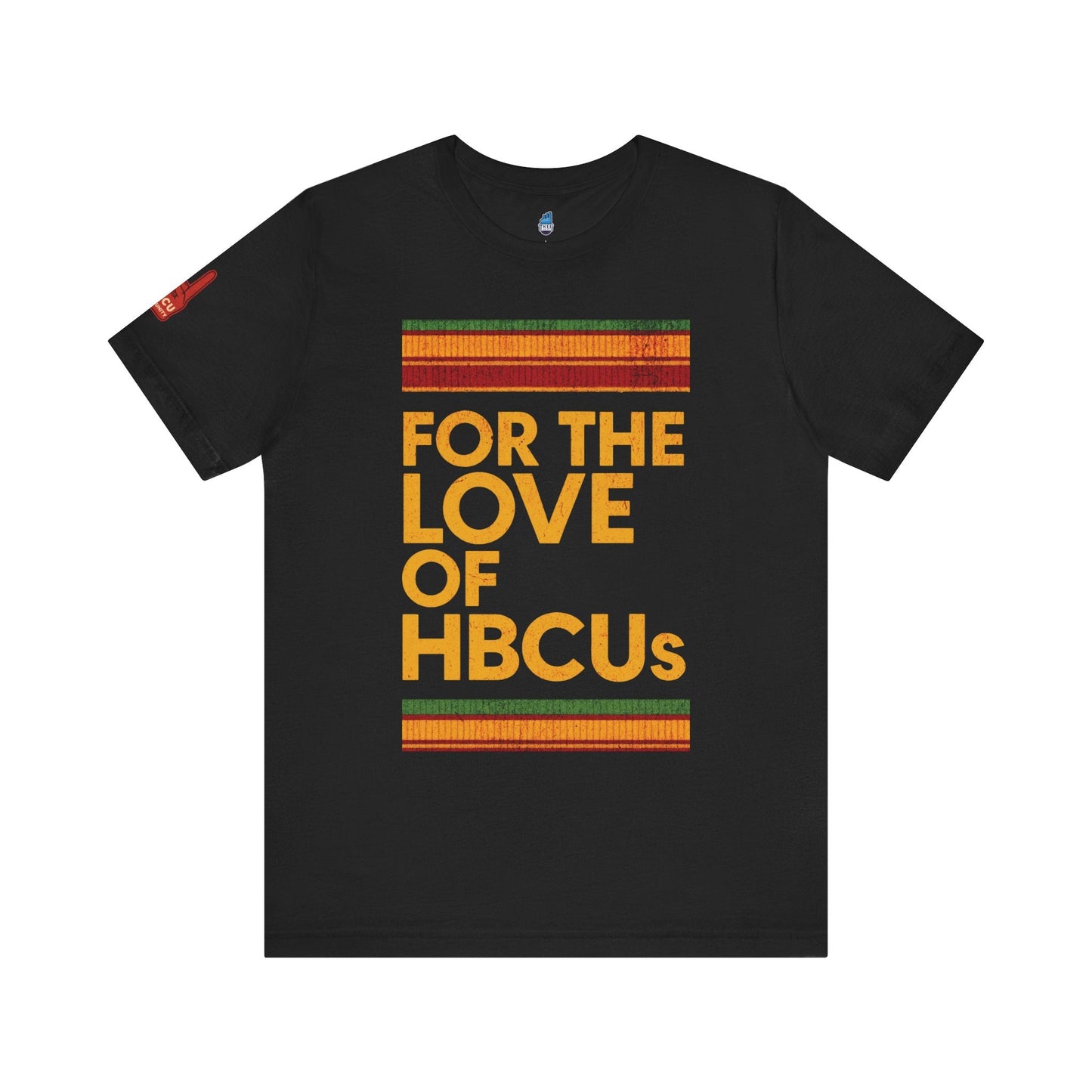 For the Love of HBCUs Black Jersey Short Sleeve Tee Printify