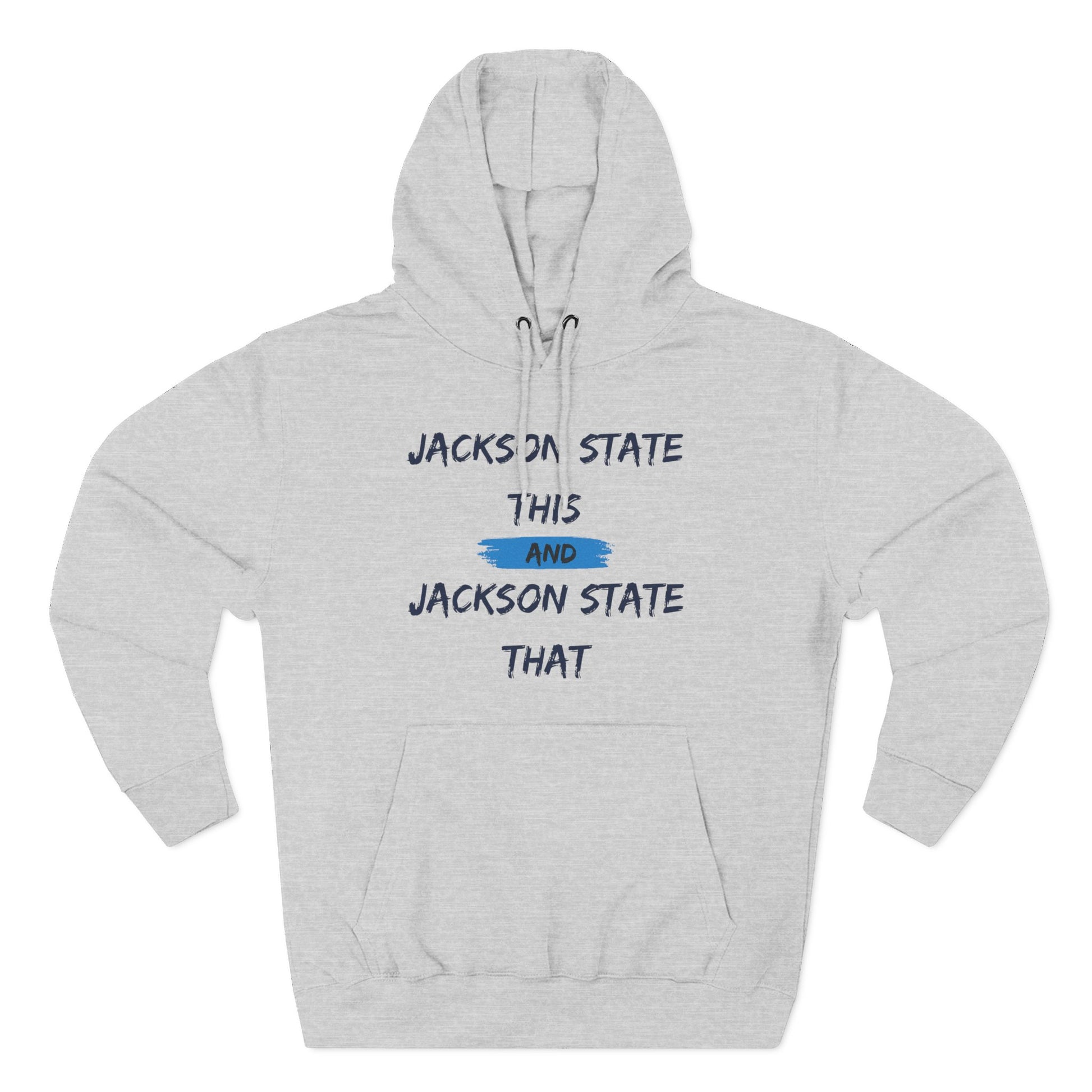 Jackson State This, Jackson State That Women's Block Baby Blue Premium Pullover Hoodie - Thee Shirts