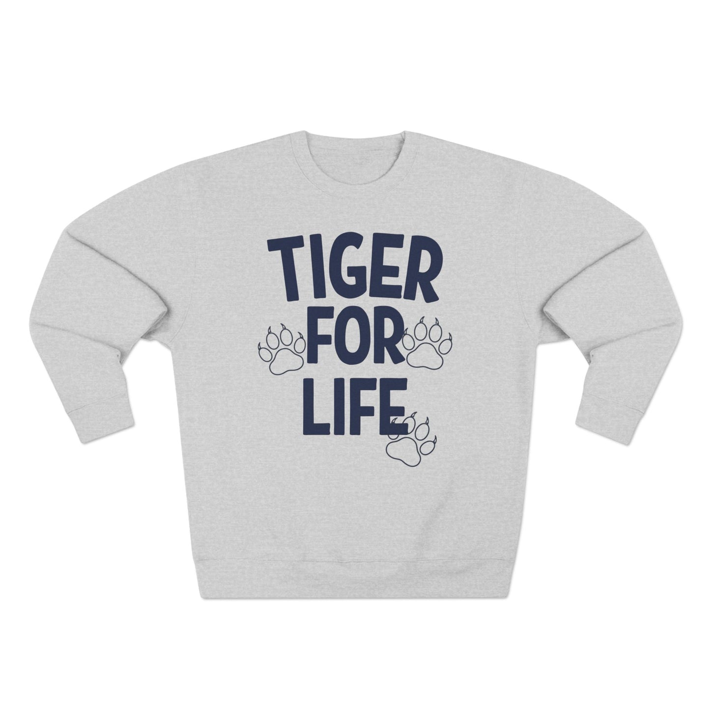 Tiger for Life Logo Crewneck Sweatshirt Printify
