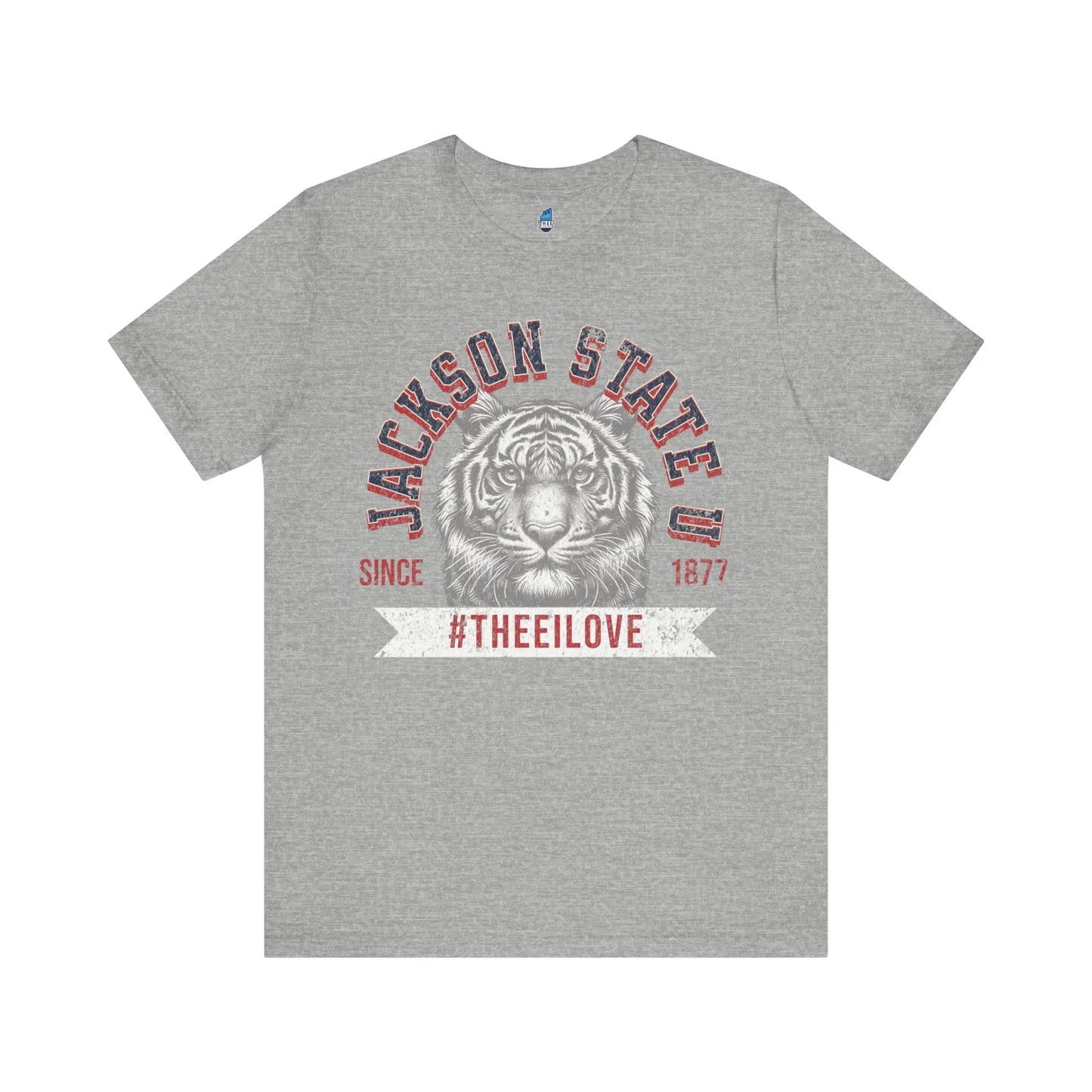 Jackson State Univ #TheeILove Men's White Jersey Short Sleeve Tee Printify