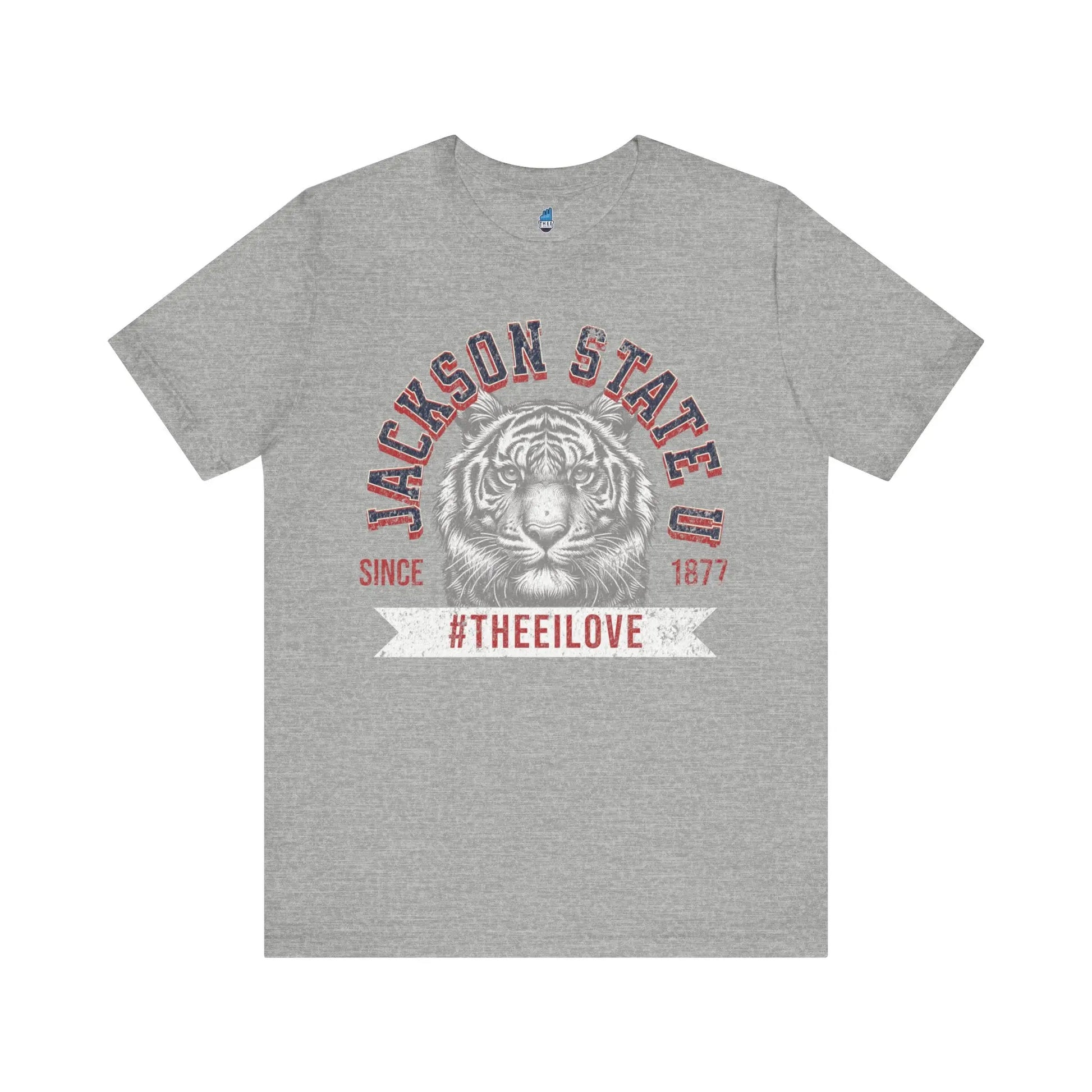 Jackson State Univ #TheeILove Men's White Jersey Short Sleeve Tee Printify