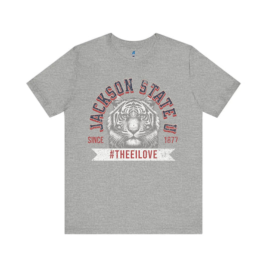 Jackson State Univ #TheeILove Men's White Jersey Short Sleeve Tee Printify