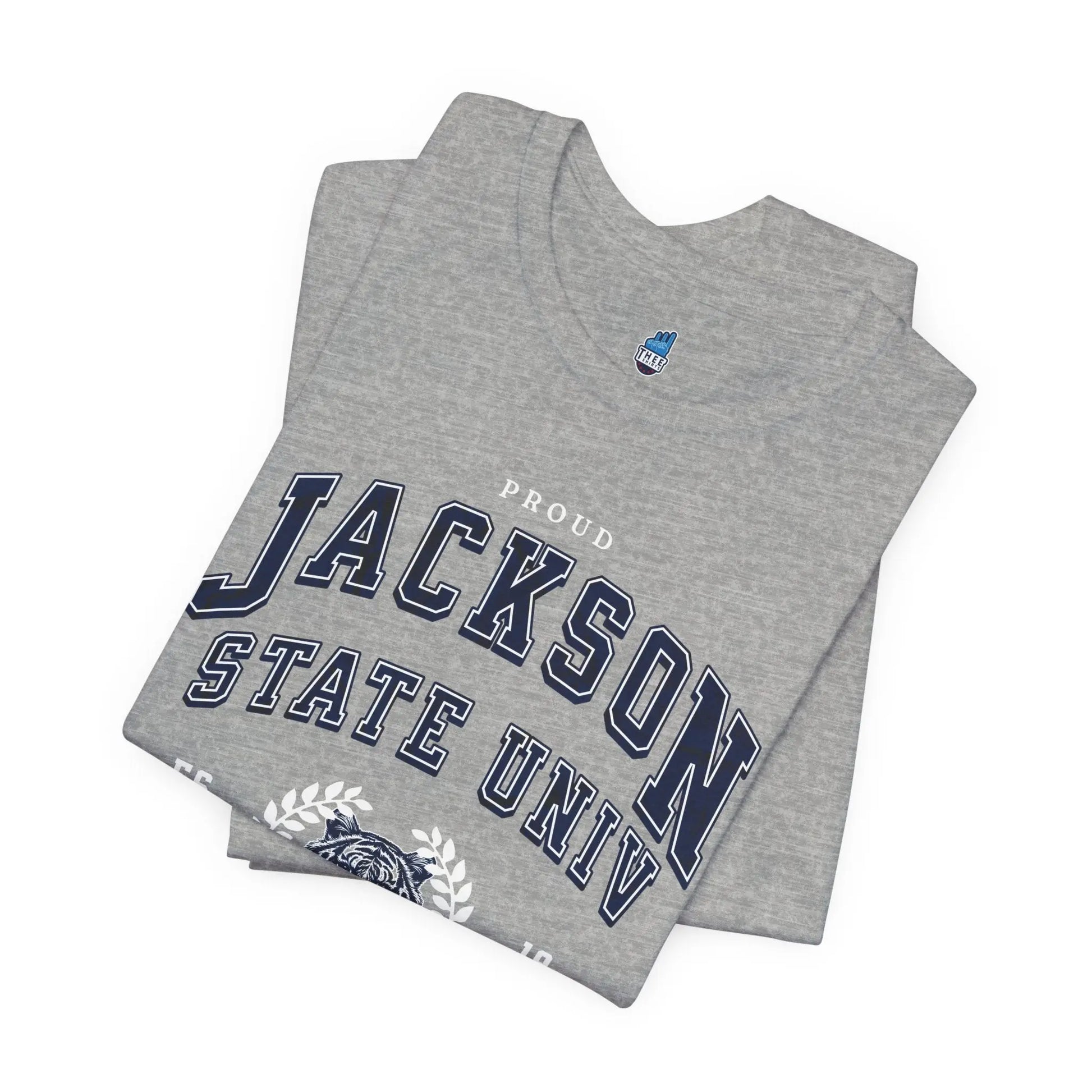 Proud Jackson State Univ Tiger Men's White Jersey Short Sleeve Tee Printify