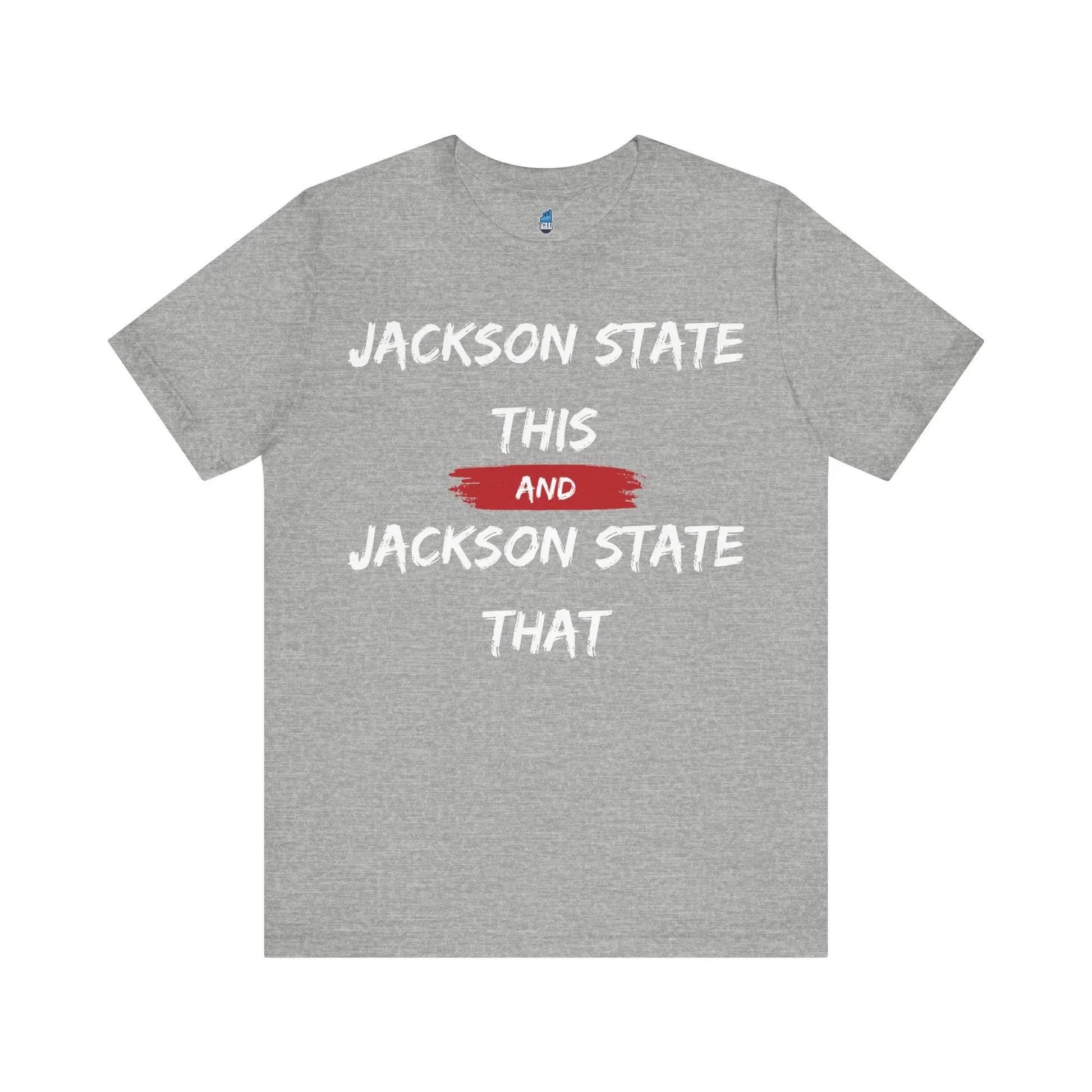 Jackson State This, Jackson State That White Red Block Men's Jersey Short Sleeve Tee Printify