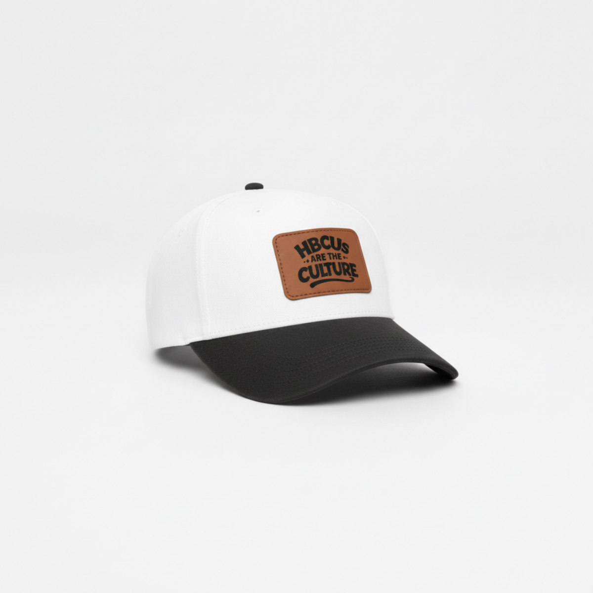 HBCUs are the Culture Embroidered Leather Patch Hat - Mid Profile Baseball Cap with Leather Patch Printify