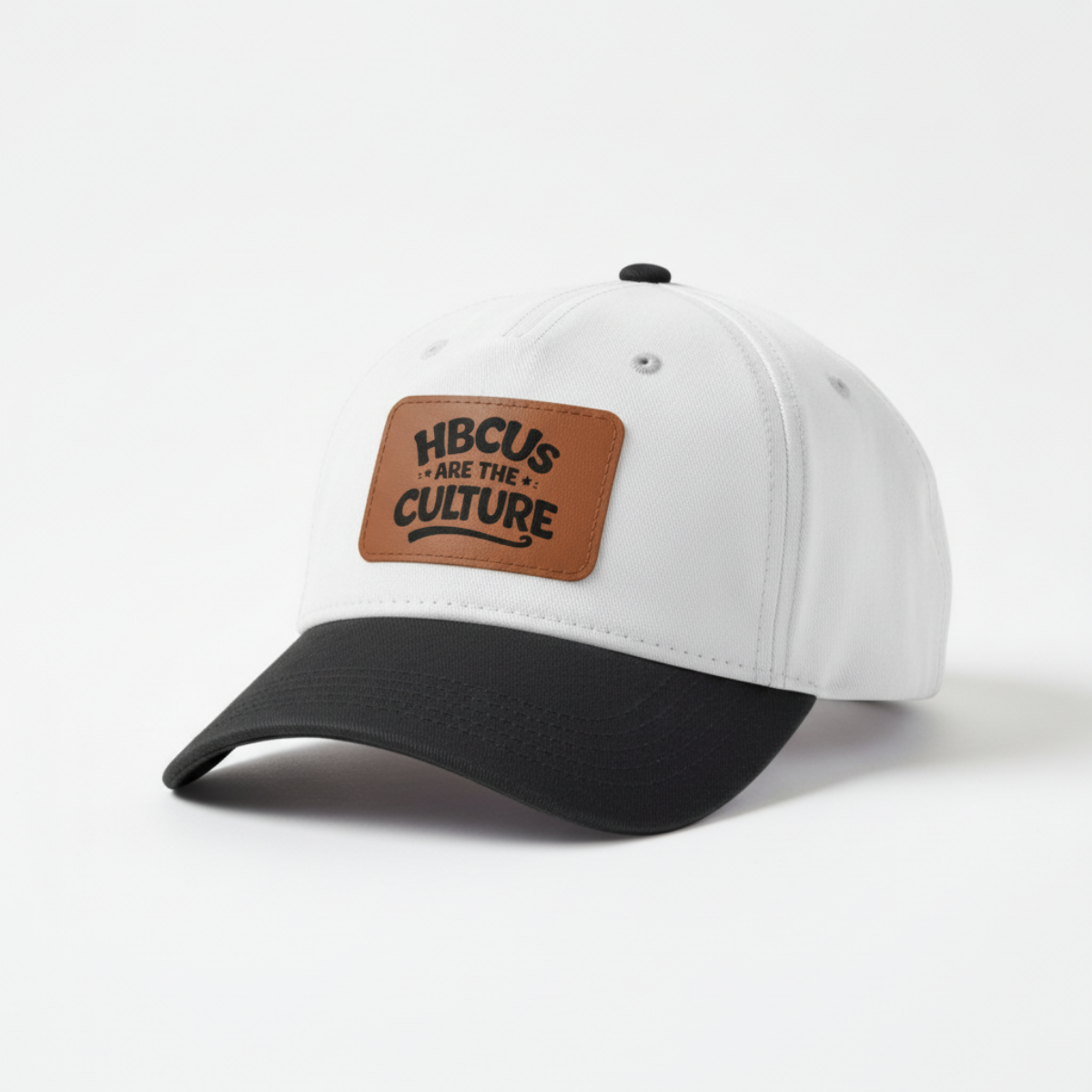 HBCUs are the Culture Embroidered Leather Patch Hat - Mid Profile Baseball Cap with Leather Patch Printify