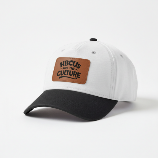 HBCUs are the Culture Embroidered Leather Patch Hat - Mid Profile Baseball Cap with Leather Patch Printify