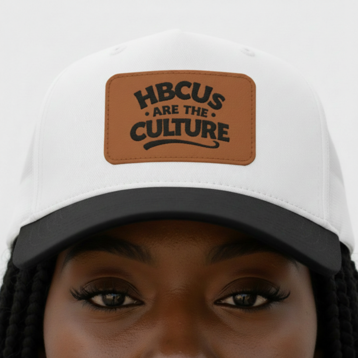 HBCUs are the Culture Embroidered Leather Patch Hat - Mid Profile Baseball Cap with Leather Patch Printify