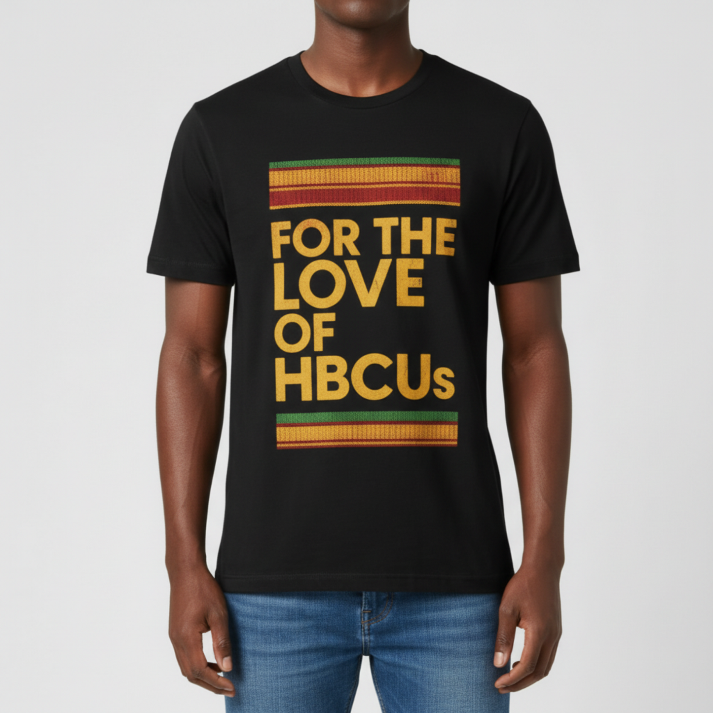 For the Love of HBCUs Black Jersey Short Sleeve Tee Printify
