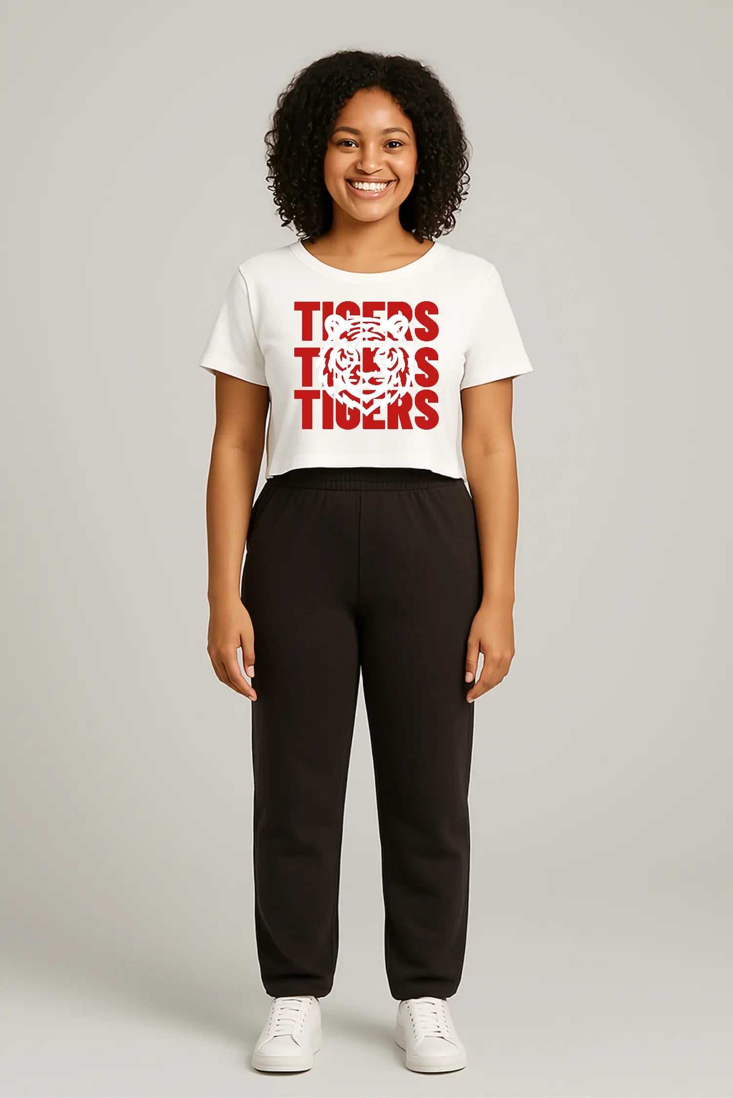 Jackson State 3x Tigers Red Women's Flowy Cropped Tee Printify