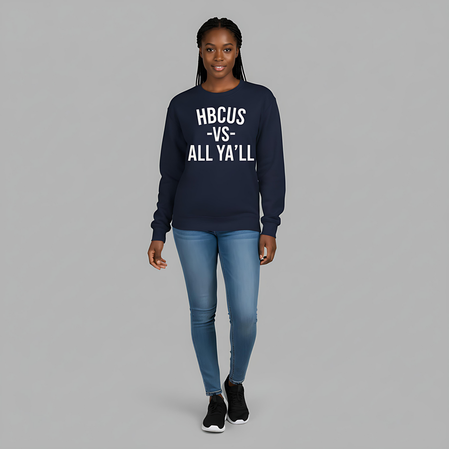 HBCUs vs All Ya'll White Crewneck Sweatshirt Printify
