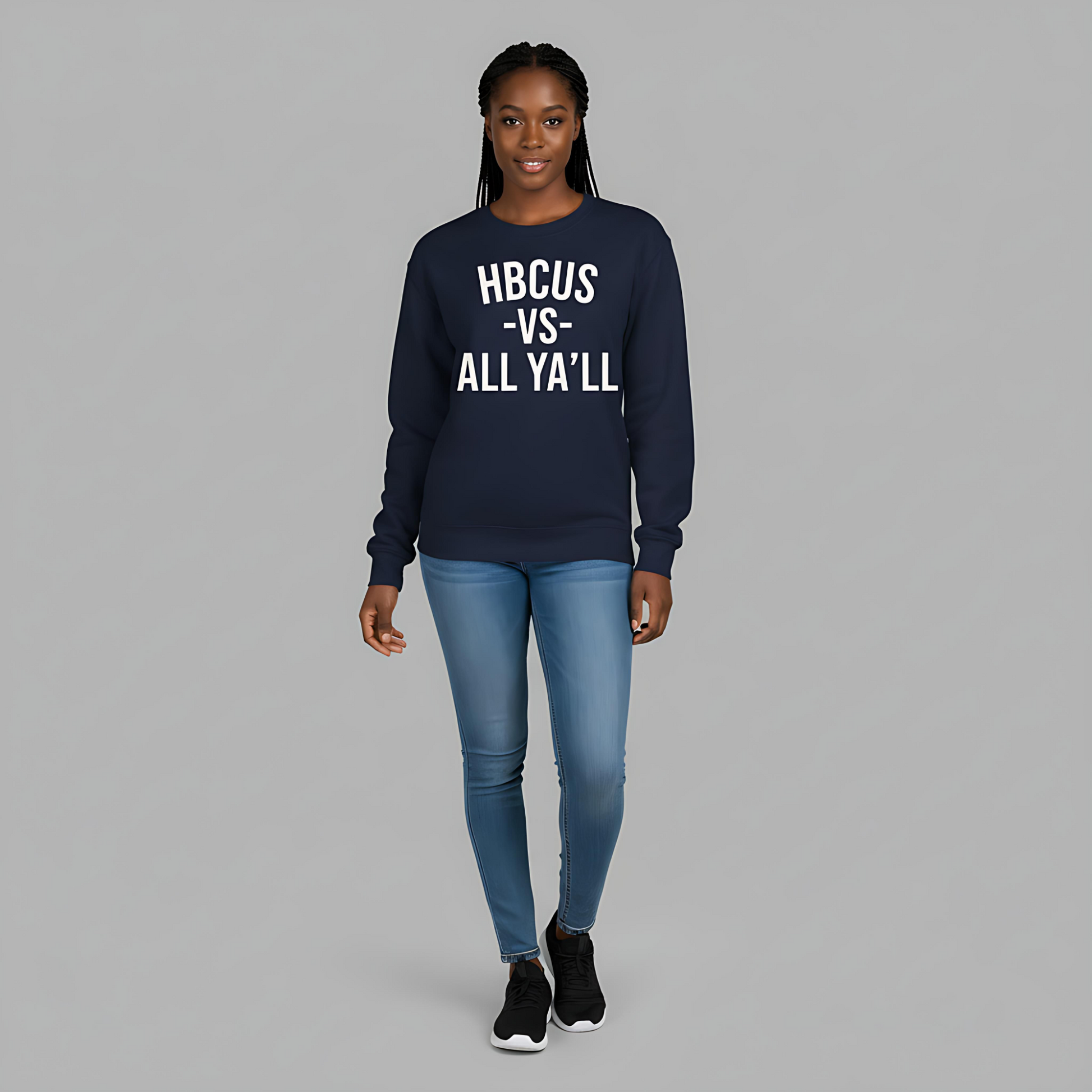 HBCUs vs All Ya'll White Crewneck Sweatshirt Printify